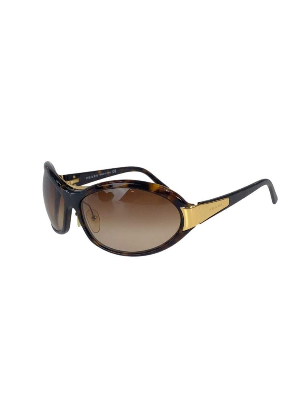 Prada Brown Gold Plastic Metal